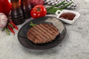 Grilled minced beef burger cutlet photo