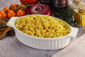 Indian cuisine lemon basmati rice photo