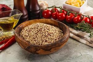 Raw dry quinoa seeds cereal photo
