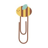 Cute baby bee paperclip. Office for school. Isolated illustration for your design vector