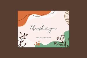 Aesthetic Abstract Thank You Card Landscape vector