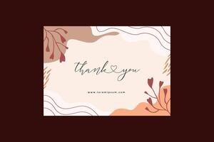 Aesthetic Abstract Thank You Card Landscape vector