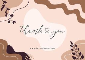 Aesthetic Abstract Thank You Card Landscape vector