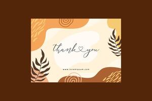 Aesthetic Abstract Thank You Card Landscape vector
