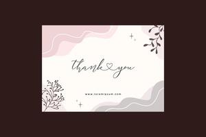 Aesthetic Abstract Thank You Card Landscape vector