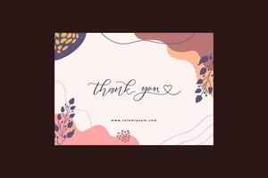 Aesthetic Thank You Card vector