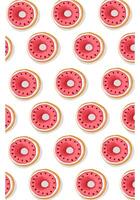 Watermelon motif donut pattern on white for fabric vector