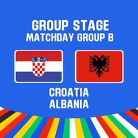 croatia vs albania football 2024 match versus vector