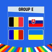 UEFA Euro 2024 football group E. vector