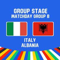 ITALY vs Albania football 2024 match versus vector