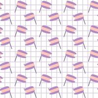 cute purple pastel flag clip art seamless pattern design background vector