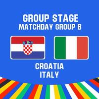 croatia vs italy football 2024 match versus vector