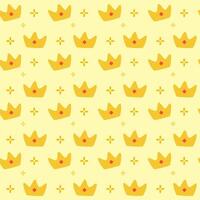 yellow crown hand drawn seamless pattern design vector