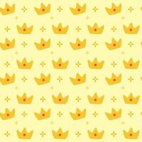 yellow crown hand drawn seamless pattern design vector