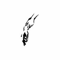 Hand Symbol Logo. Tattoo Design. Stencil Illustration vector