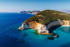 Panoramic aerial view of stunning Cape Drastis ai generator photo