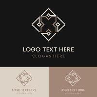 ornamental line logo abstract design vector