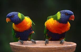 close up photo of two birds