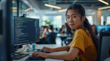Filipino Female Software Developer at Work photo
