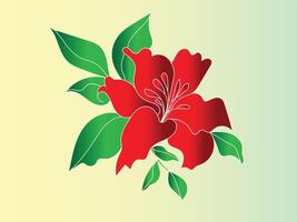 hand drawn flat design simple flower outline vector