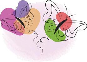 a drawing of a butterfly with butterflies on it vector