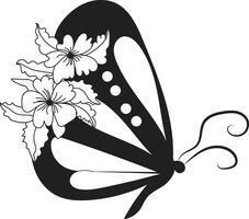 a set of butterflies with butterflies and flowers vector