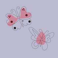 hand drawn butterfly outline pack vector