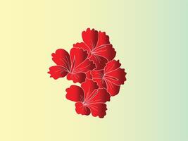 Hand drawn simple flower outline vector