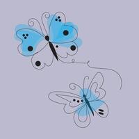 a drawing of butterflies with butterflies on it vector