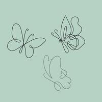 hand drawn butterfly outline pack vector