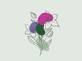 handdrawn spring flowers collection vector