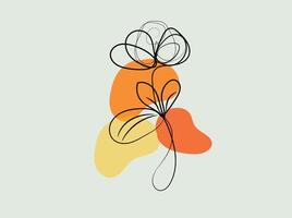 A drawing of a flower with a black outline vector