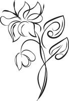 a drawing of flowers that says flowers on the bottom vector