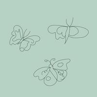 hermosa mariposa contorno ilustración vector