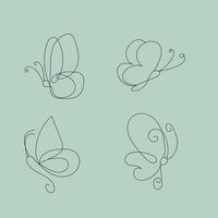 hand drawn butterfly outline pack vector