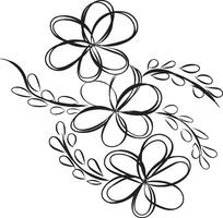 a drawing of flowers that says flowers on the bottom vector