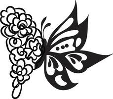 a set of butterflies with butterflies and flowers vector