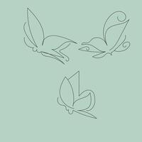 hand drawn butterfly outline pack vector