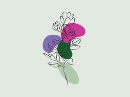 A drawing of a flower with a black outline vector