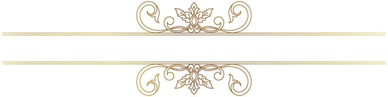 Golden frame, Thai pattern border vintage dividing line Thai pattern graphic elements vector