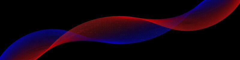 blue and red wave lines relaxing abstract For decorating web pages black background technology wallpaper vector