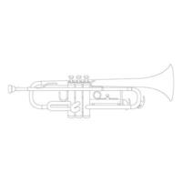 trumpet musical instrument brass instrument on white background vector