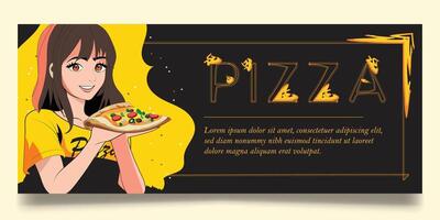 Pizza and fast food banner design vector