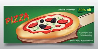 Pizza and fast food banner design vector