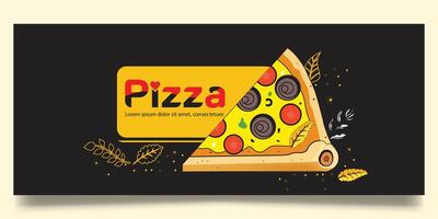 Pizza and fast food banner design vector