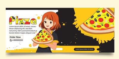 Pizza and fast food banner design vector