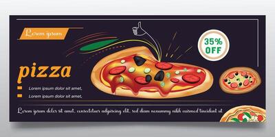 Pizza and fast food banner design vector