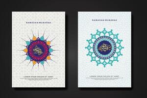 Set cover background template for ramadan event vector