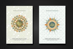 Set cover background template for ramadan event vector