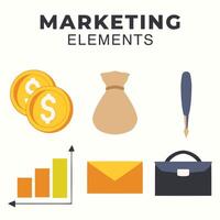 marketing elements in flat style vector